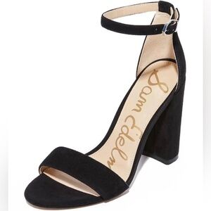 Sam Edelman Black Suede Women's Block Heeled Sandals